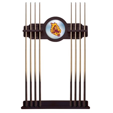 Arizona State Cue Rack In English Tudor Finish,Sparky Logo